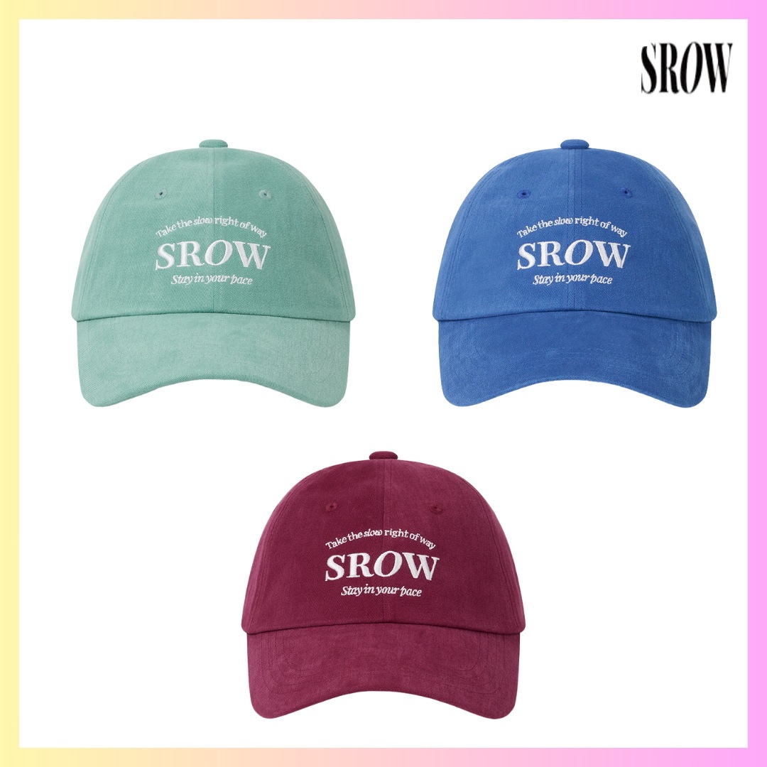 [SROW] SROW SIGNATURE BALL CAP 3カラー+ FREE OMAKE 韓国ファッション レディースレディース ボールキャップブランド