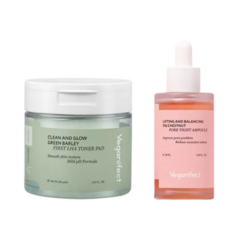 [SET] 青麦ファーストLHAトナーパッド 60枚 + イチジク毛穴アンプル 50ml