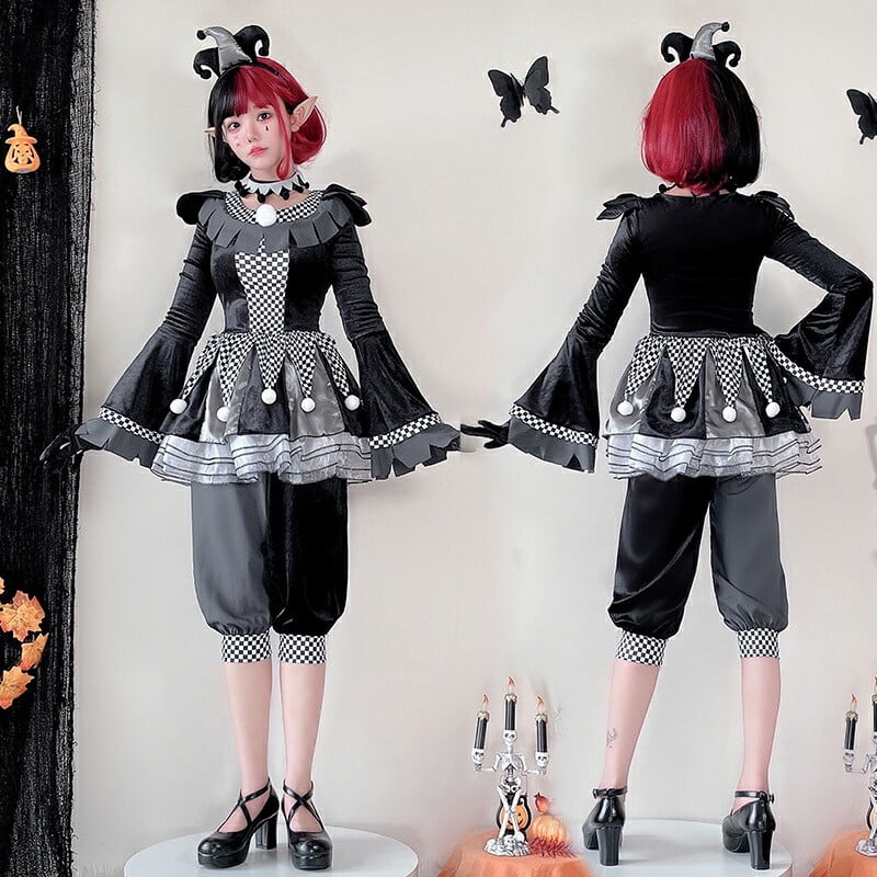 （5点セット）個性派 ハロウィン コスプレ 切り替え ピエロ 学園祭 文化祭 セットアップ 4,939円