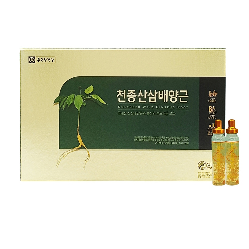 鍾根堂健康 高麗人参 天種山蔘培養根 20ml 30本/山参培養根抽出液90％+山参培養根生体3％配合/韓国伝統健康補助食品