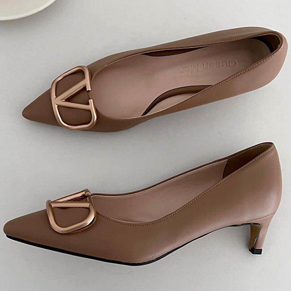 [シューズ] スティレット ゴールド スクエア V 女性 レディース 靴 パンプス フォーマル 5cm/3color syqm22m503