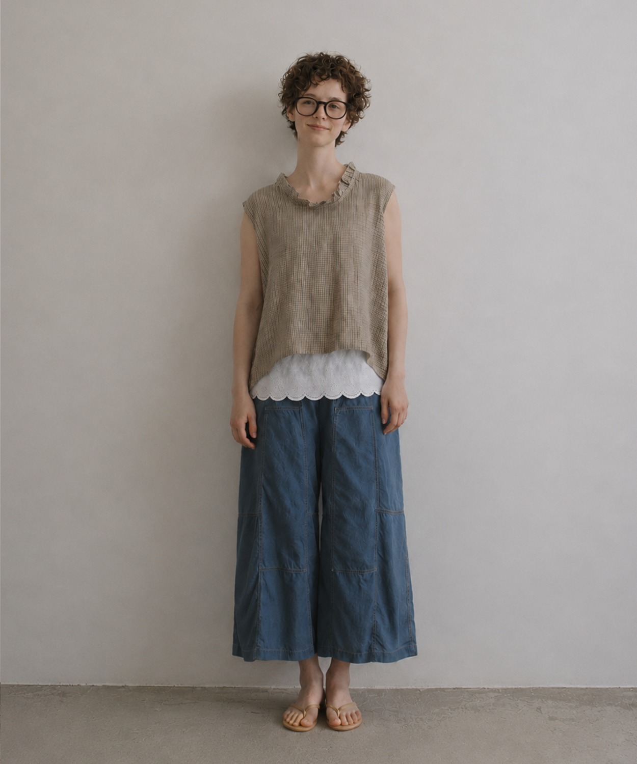 N036 Check Camisole