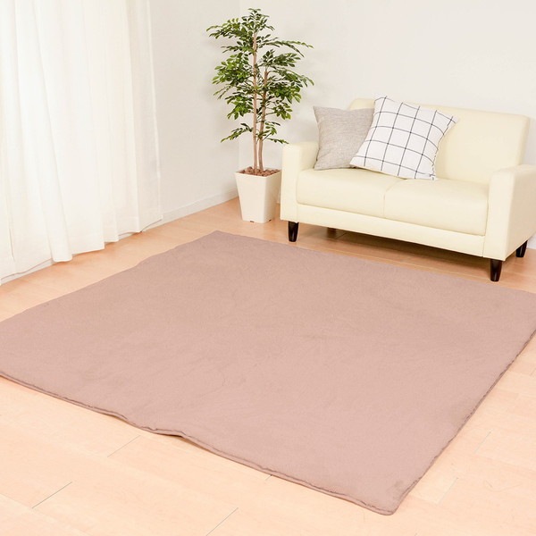 ラビットファータッチ プレミアム ラグ ラパン 180cm180cm ダスティーピンク メーカー直送