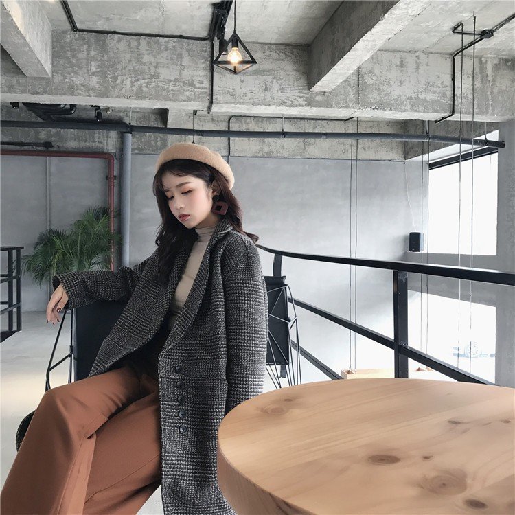 即納　セール　ゆったり　厚手　グレンチェック柄　ロングコート　チェスターコート　アウター