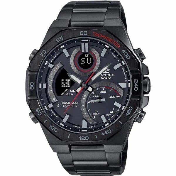 取寄品 正規品 CASIO腕時計 カシオ EDIFICE エディフィス アナデジ表示 アナログ&デジタル タフソーラー 丸形 ECB-950YDC-1AJF メンズ腕時計