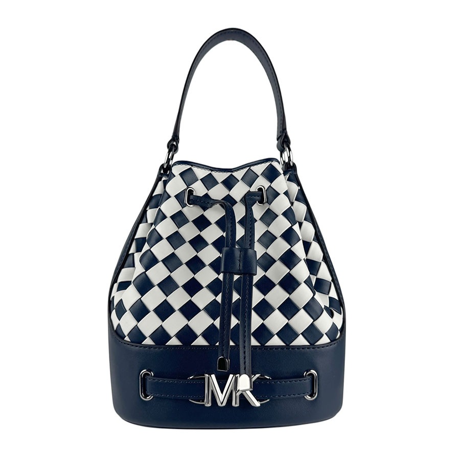 マイケルコース Michael Kors ハンドバッグ ショルダーバッグ レザー ネイビー×ホワイト レディース z6694