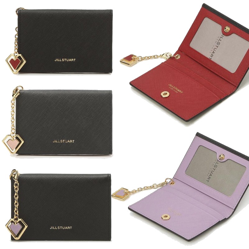 ロゴ配色牛革カード財布 / Logo Combi cowleahter card wallet / black / gray / violet