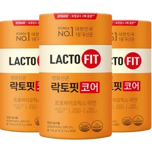 チョングンダン社 健康 生乳酸菌 コア 60p(120g) x 3個 （腸の健康/乳酸菌の増殖と有害菌の抑制/排便活動が円滑）