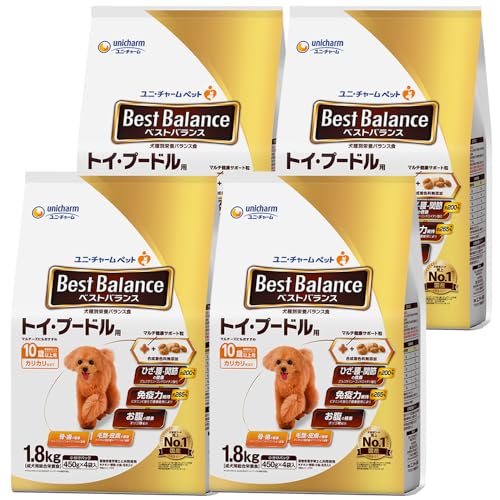 ベストバランス ドッグフード ドライ カリカリ仕立て トイプードル用 シニア 10歳以上用 7.2ｋｇ(1.8kg×4) 国産 ユニチャーム[ケース品]