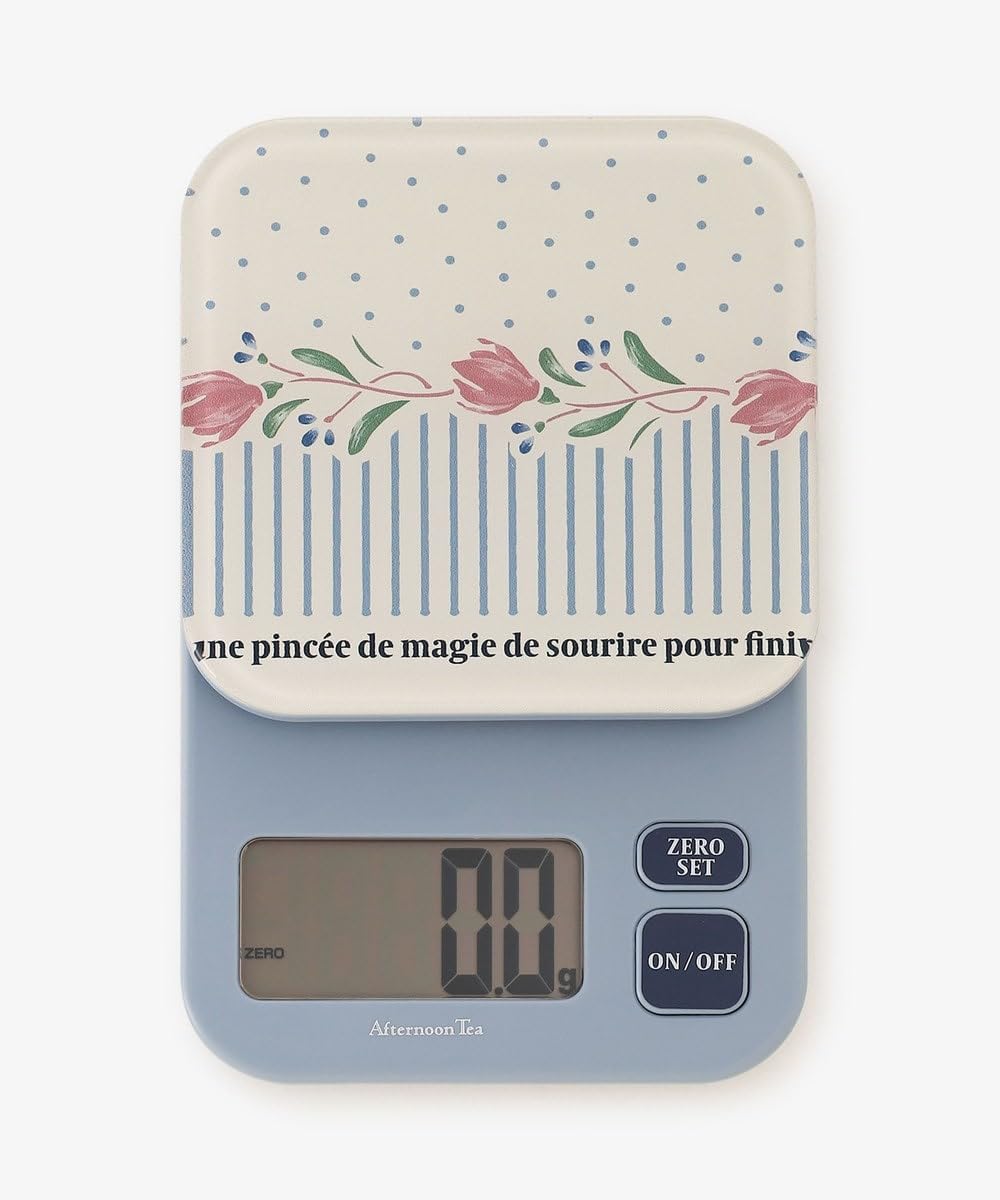 [ アフタヌーンティー リビング ] AfternoonTea LIVING クッキングスケール(デジタルタイプ) JD55 エリタージュフルールデジタルキッチンスケール ライトブルー