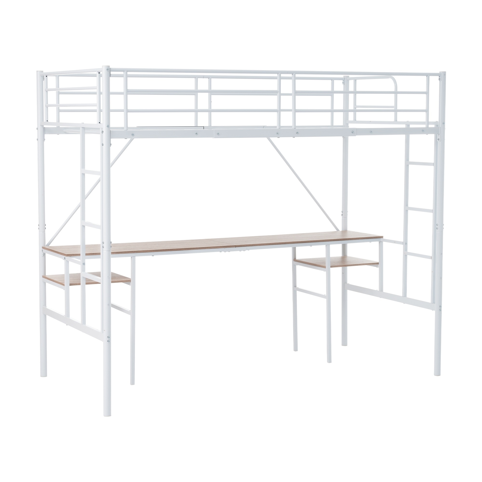 【即日発送】システムベット ロフトベッド シングル デスク付き ラック棚付き ハシゴ階段 耐荷重150kg 高さ170cm 北欧風 二段ベッド 大人ベッド 一人暮らし 部屋二段ベッド