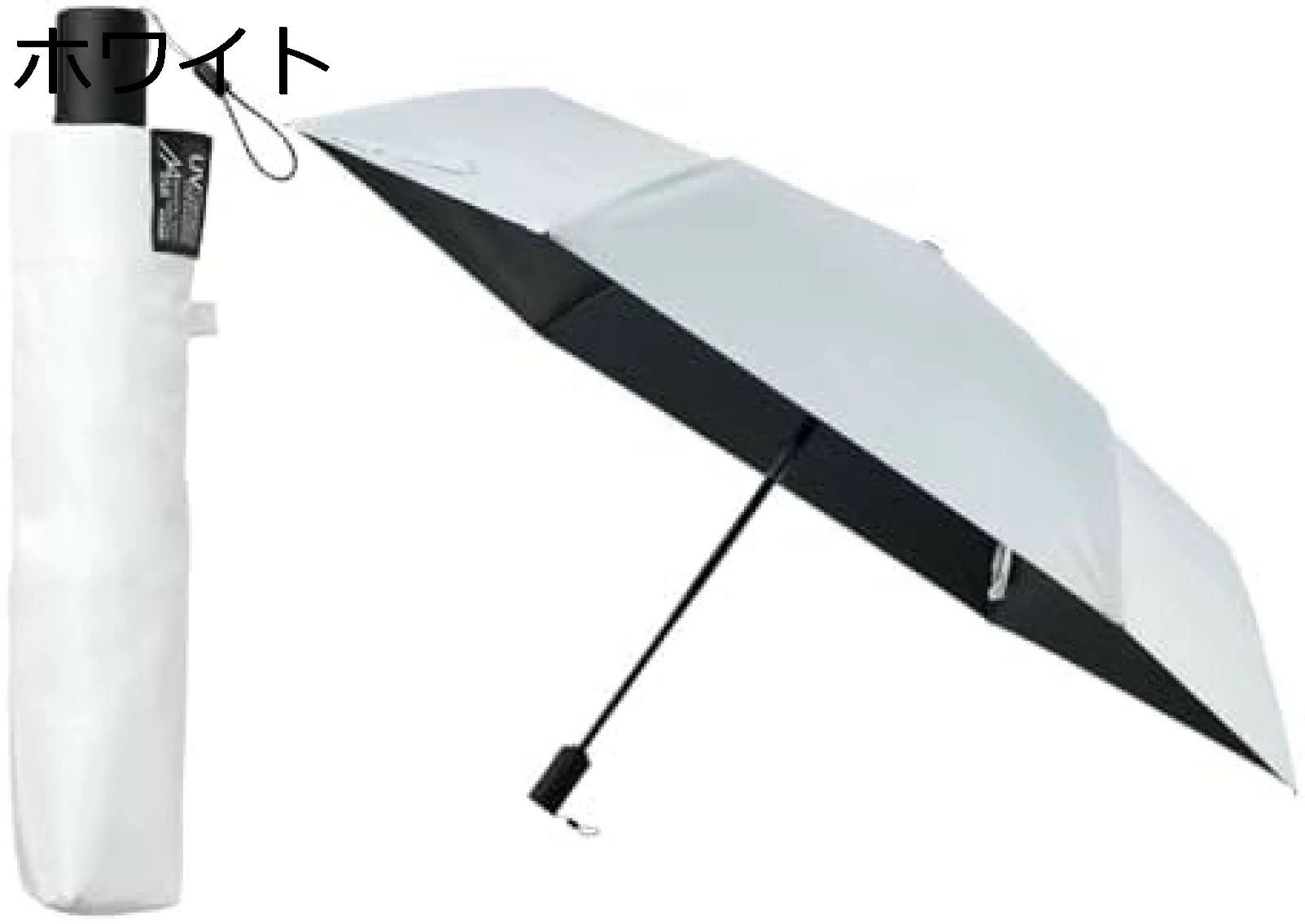 遮光100％ 超軽量 自動開閉 UVカット 折りたたみ傘 58cm 晴雨兼用 折り畳み傘 ブラック 大きいサイズ