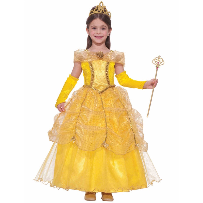 コスプレ 仮装 ゴールデンプリンセス 子供用 M (8-10) 【 コスプレ 衣装 ハロウィン 仮装 コスチューム 子供 こども 子ども用 キッズ お姫様 パーティーグッズ 】
