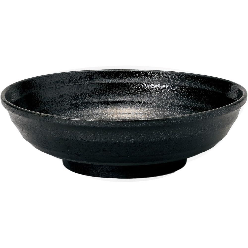 【公式】YAMATSU STANDARD [鳴門 23cm麺ボウル・3枚セット] うどん ラーメンどんぶり 丸鉢 深皿 丈夫 ボール 食洗機 電子レンジ 陶磁器 業務用OK 軽い ブラック(黒耀) O