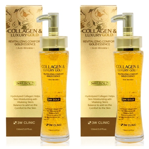 3Wクリニックコラーゲン＆ラグジュアリーゴールドリバイタライジングコンフォートゴールドエッセンス150ml2個