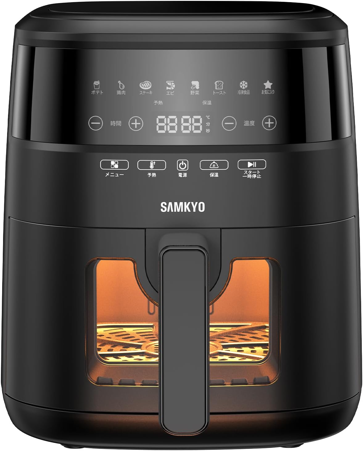 ノンフライヤー 4.2L 可視窓 大容量 1-4人用 エアフライヤー タッチパネル 日本語レシピ付き ノンフライヤー機 フライヤー 揚げ物 惣菜 ブラック