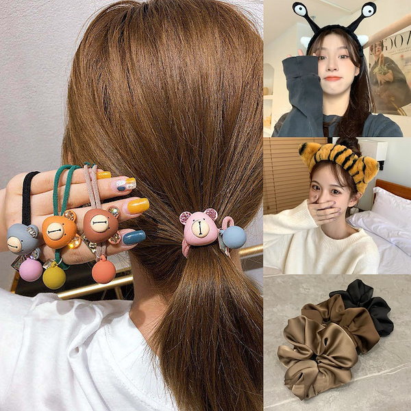 Qoo10] 超可愛い洗顔ヘアバンド シュシュ シルク