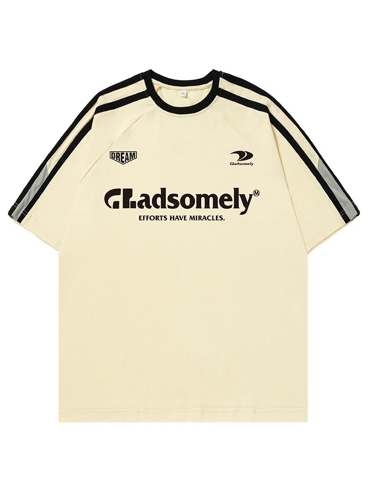 アメリカ アルファベットプリント運動tシャツカップル半袖夏の新型デザイン綿tシャツ大きいサイズ ロンT