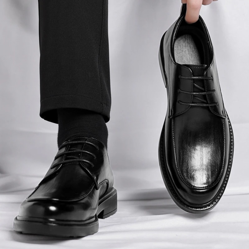 メンズビジネス通勤靴ラウンドトゥ結婚式新郎靴革靴フォーマル英国スタイルカジュアル