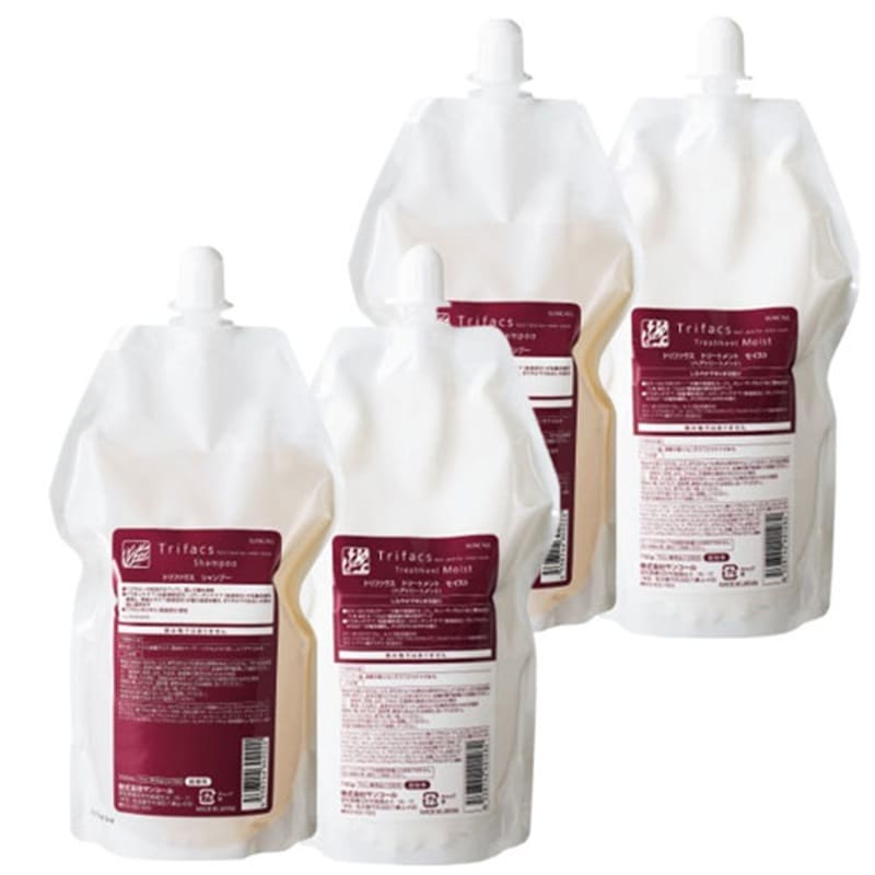 トリファクス シャンプー 700mL ×2個 + トリートメント モイスト 700g ×2個 セット 詰め替え 保湿 うるおい ツヤ カラー 長持ち うるおい 海藻エキス 保湿
