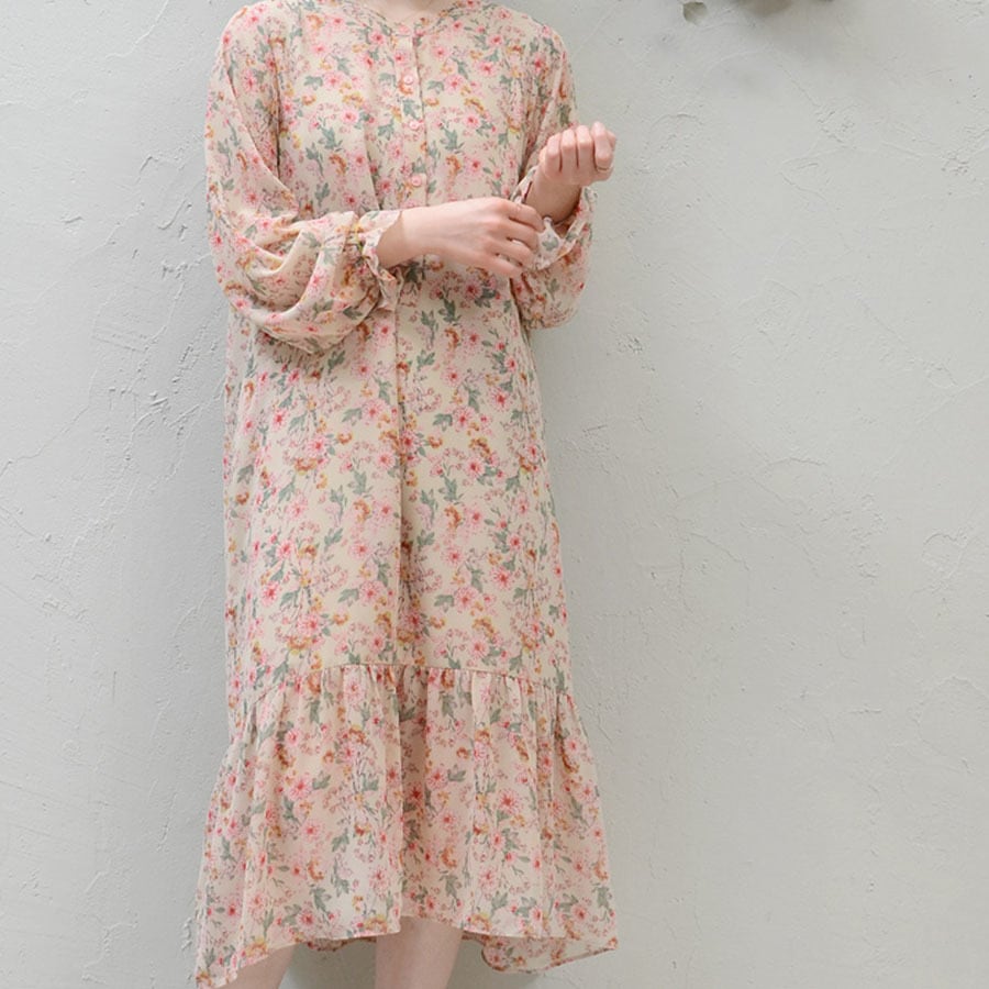 油絵シフォンワンピース