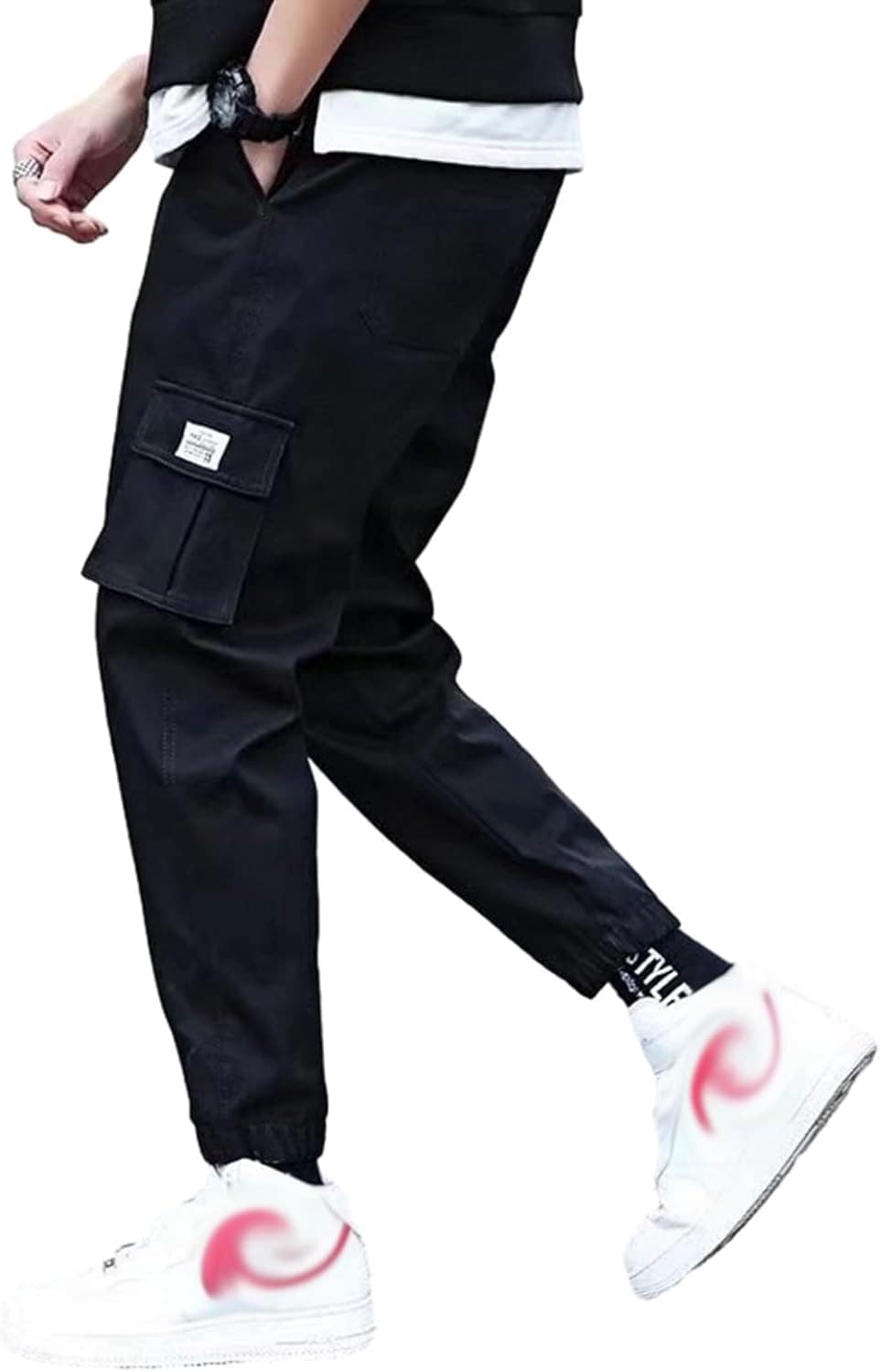 カーゴパンツ 作業パンツ メンズ 迷彩柄 大きいサイズ 体型カバー ウエストゴム ロングパンツ 綿麻 ポケット付き 袴パンツ ボトムス リラックス 男性用 トレンド トレーニング ヒップホップ ストリ