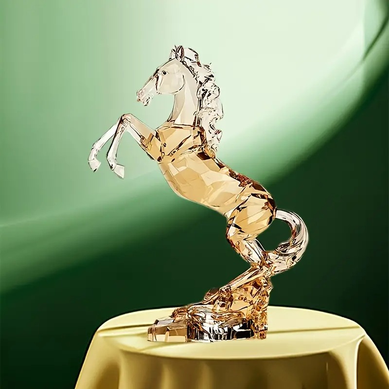 置物 馬 オブジェ ホース 樹脂 クリア うま アニマル 透明 フィギュア オーナメント お洒落 リビング インテリア ホームデコ 本棚 飾り 4-7