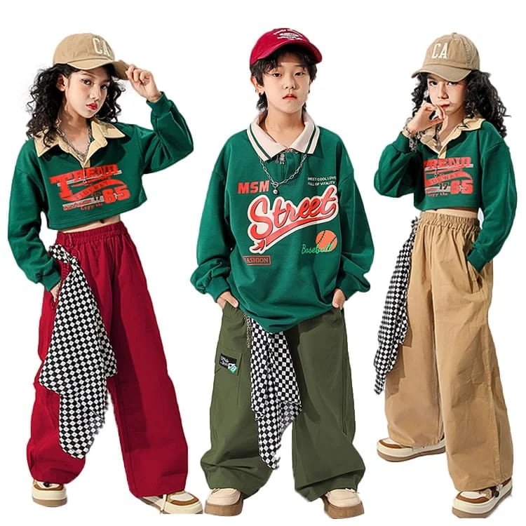【3日出荷！2026新作】タイムセール キッズダンス衣装 セットアップ 韓国 子供服 ヒップホップ 男の子 女の子 ダンス 衣装 キッズ 服 トップス 長袖 カーゴパンツ ズボン ストリート系