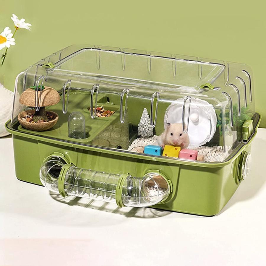 ハムスター ケージ ハムスター飼育ケージ 全面クリア エコなアク製 通気性 お持ち運び便利 組立簡単 お手入れ簡単 シリアンハムスター用のハムスターケージ 6,551円