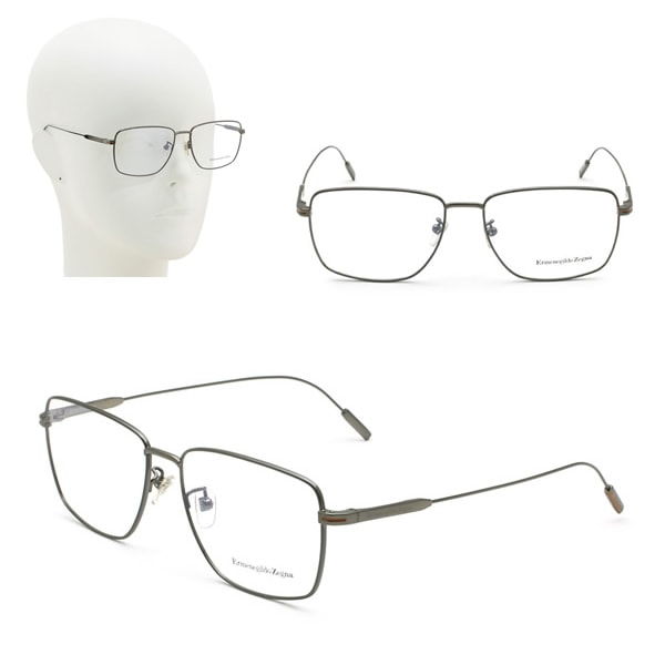 フレームのみ EZ5223-D/V 014 56 Ermenegildo Zegna LEGGERISSIMO メガネ 眼鏡 ガンメタル