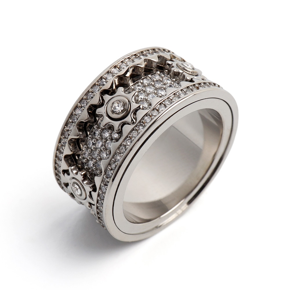 ギミックリング ジルコニア 歯車 [r495-silver]