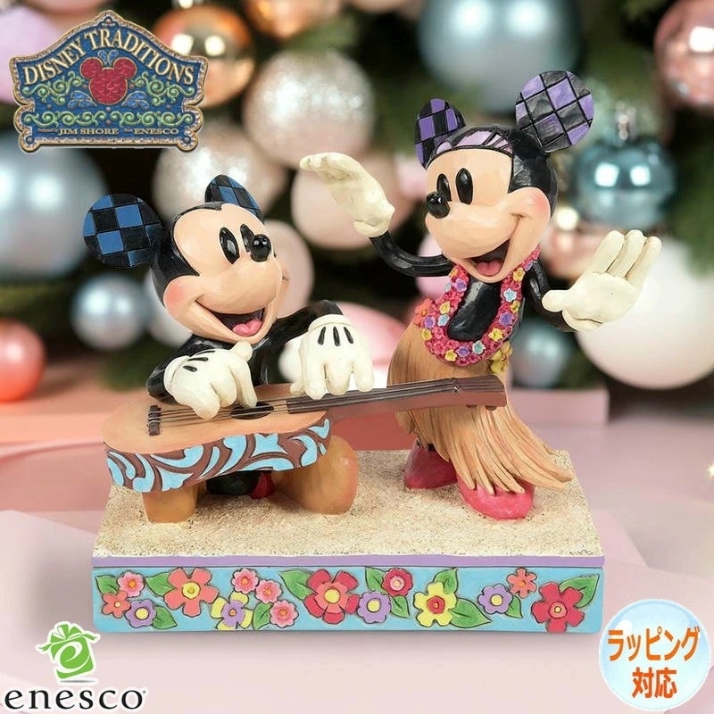 ミッキー＆ミニー ハワイ ミッキーマウス ミニーちゃん フィギュア 置物 人形 ディズニー トラディション ギフト インテリア コレクターズアイテム 正規輸入品 Disney Traditions ジ