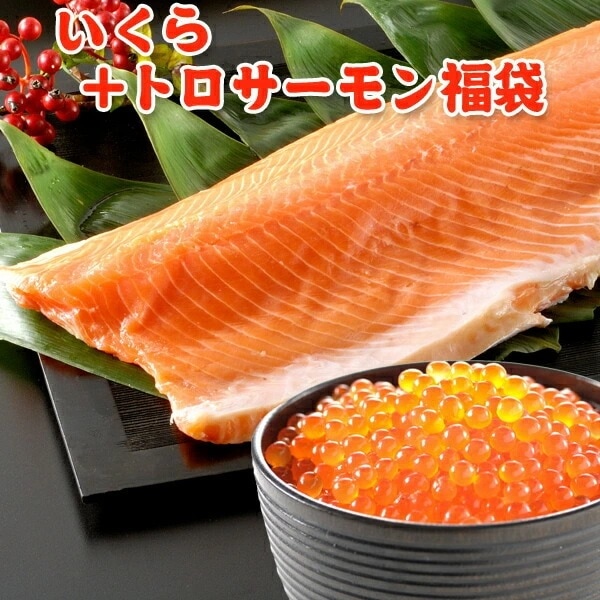鮭 いくら 醤油漬け 200g +お刺身 トロサーモン 半身 800g