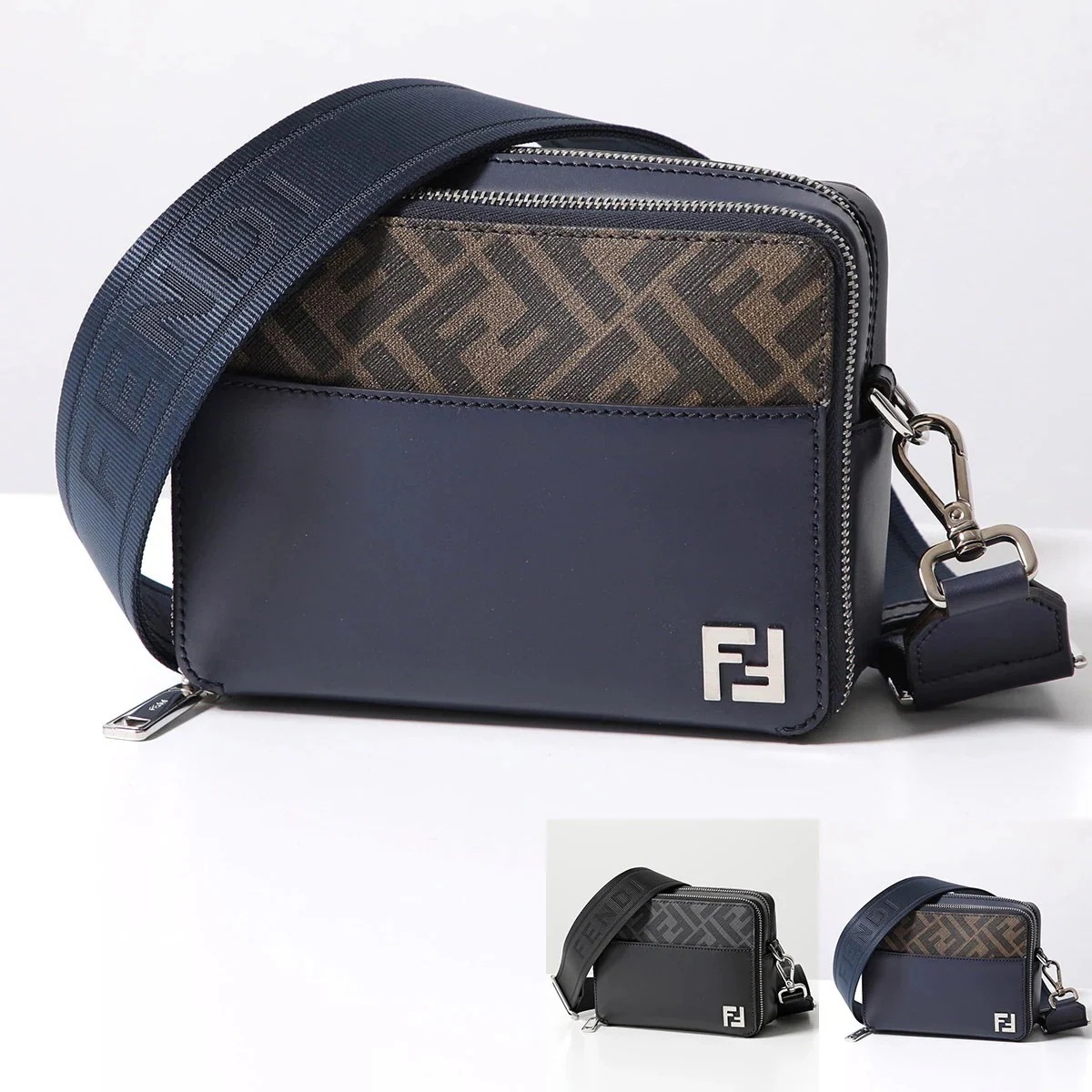 FENDI フェンディ ショルダーバッグ FFオーガナイザー カメラケース 7M0357 AFF2 メンズ FFファブリック クロスボディ FFロゴメタル 鞄
