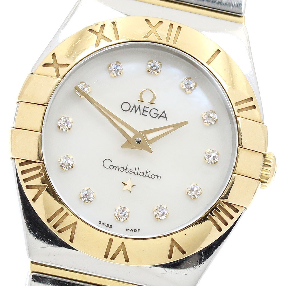 オメガ OMEGA 123.20.24.60.55.001 コンステレーション ブラッシュ 12Pダイヤ クォーツ レディース _950686【中古】