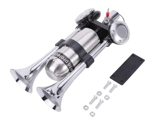 12Ｖ 24Ｖ兼用 2連 エアーホーン ヤンキーホーン エコーホーン 新幹線ホーン 500db 車用ホーン スピーカー キット エアホーン トラック ボート 船 等 汎用品