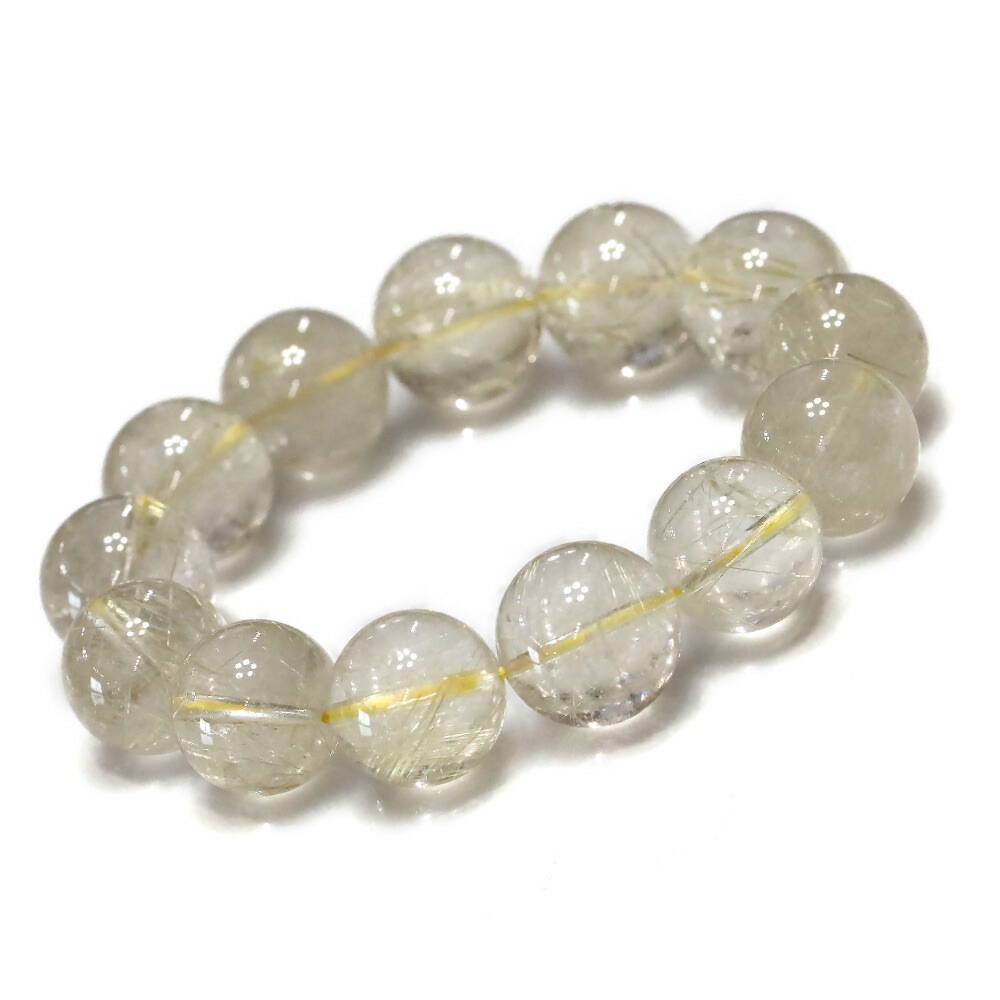 ゴールドルチルクォーツ ルチルクォーツ ブレスレット 15mm パワーストーン ブレスレット メンズ レディース 天然石 数珠 アクセサリー メンズブレスレット レディースブレスレット パワ h841