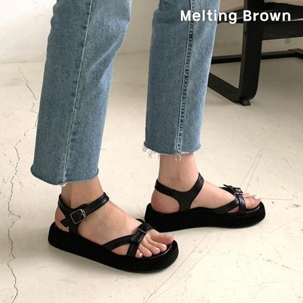 デイリー 女性 バックル プラットフォーム サンダル 3color