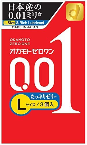 オカモト ゼロワン 0.01ミリ Lサイズたっぷりゼリー 3コ入×6個