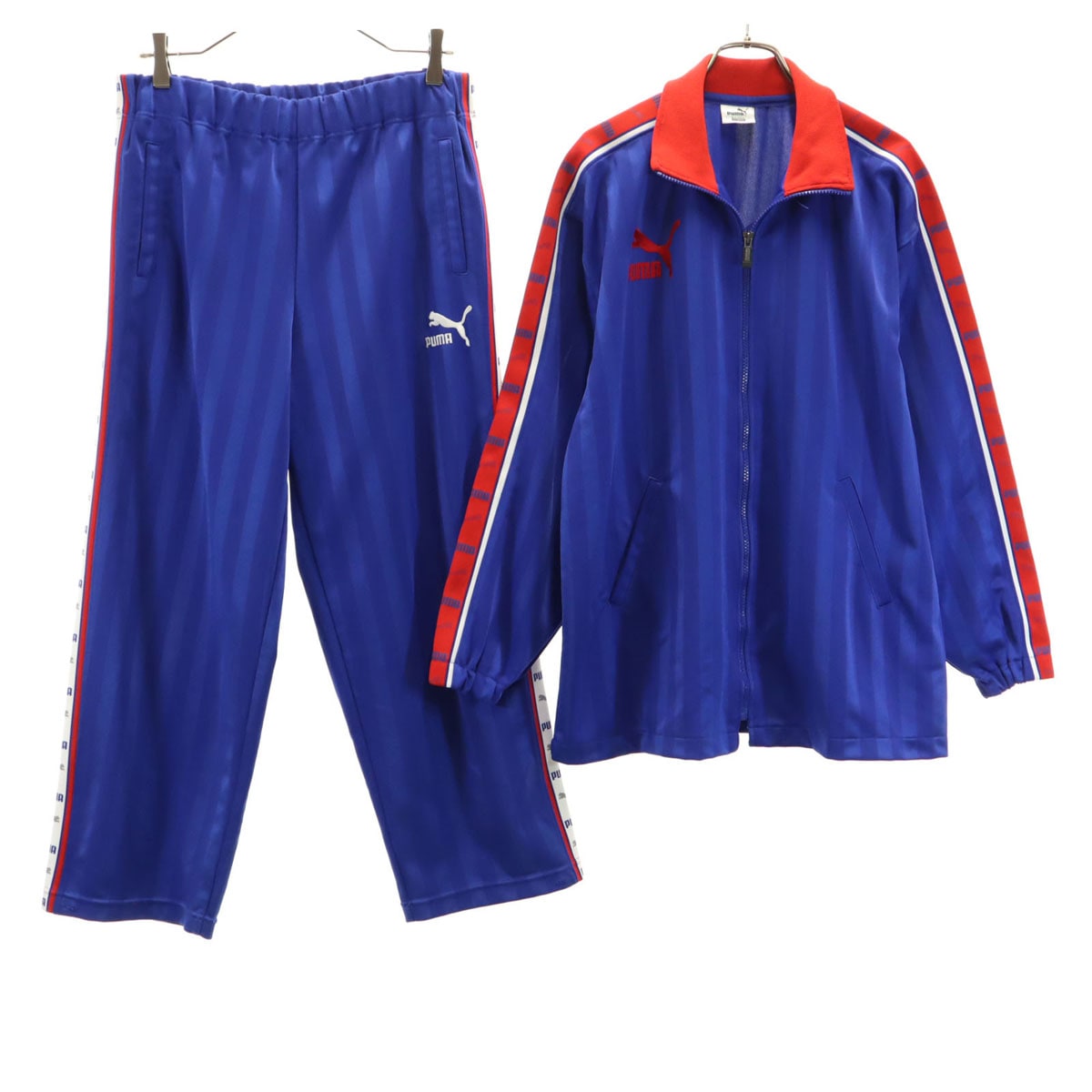 90s オールド ヒットユニオン 長袖 ジャージジャケット 上下セットアップ S ブルー系 レディース 古着