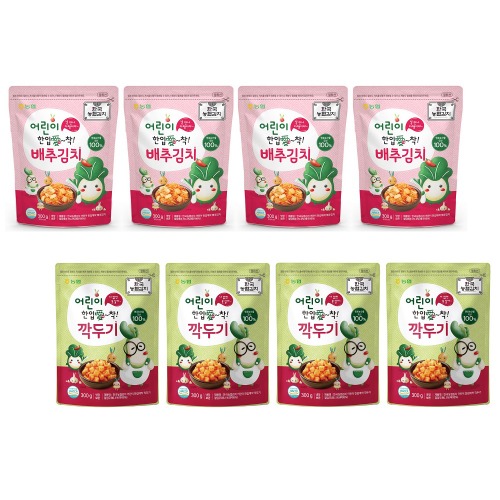 農協食品韓国農協キムチ子供一口愛着白菜キムチ300g x 4パック+カット置き300g x 4パックおいしい手軽なおかず