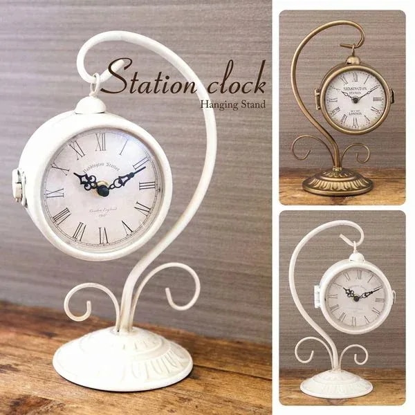 置き時計 インテリア時計 家具 インテリア 両面置時計 ステーションクロック ハンギング おしゃれ