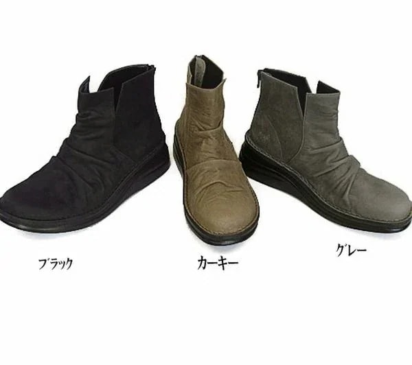 ブーツ レディースシューズ レディースファッション 靴 秋冬商品 本革 サイド Vカット ショートブ