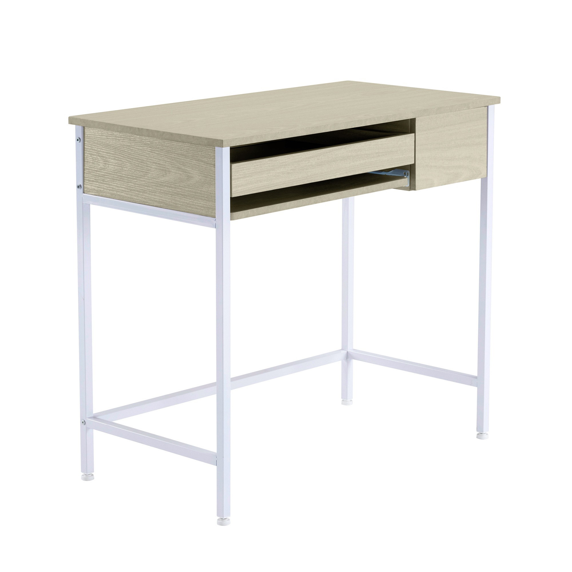 【新品登場】【ナチュラル】パソコンデスク 引き出し付き 収納台 pcデスク 机 大理石柄 おしゃれ キーボード付 ミシン台 学習机 勉強机 新作648