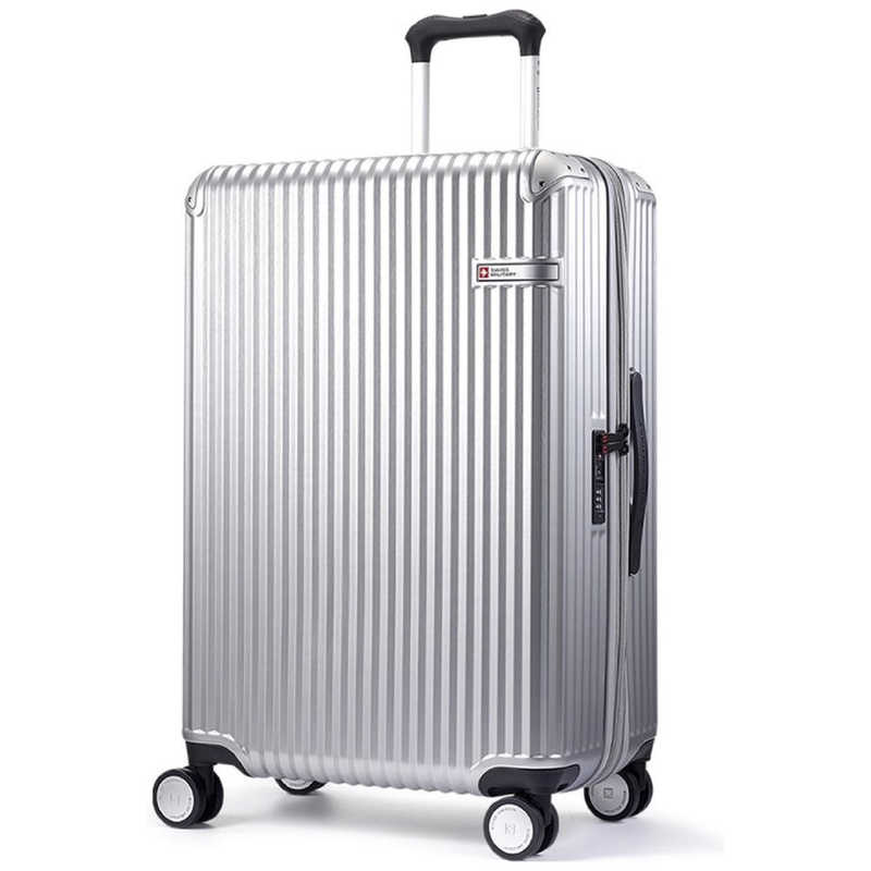 SWISSMILITARY　スーツケース SOGLIO(ソーリオ) ファスナータイプ 宿泊目安：1週間以上 83L(97L) TSAロック搭載 メタリックシルバー　SM-I226 SILVER