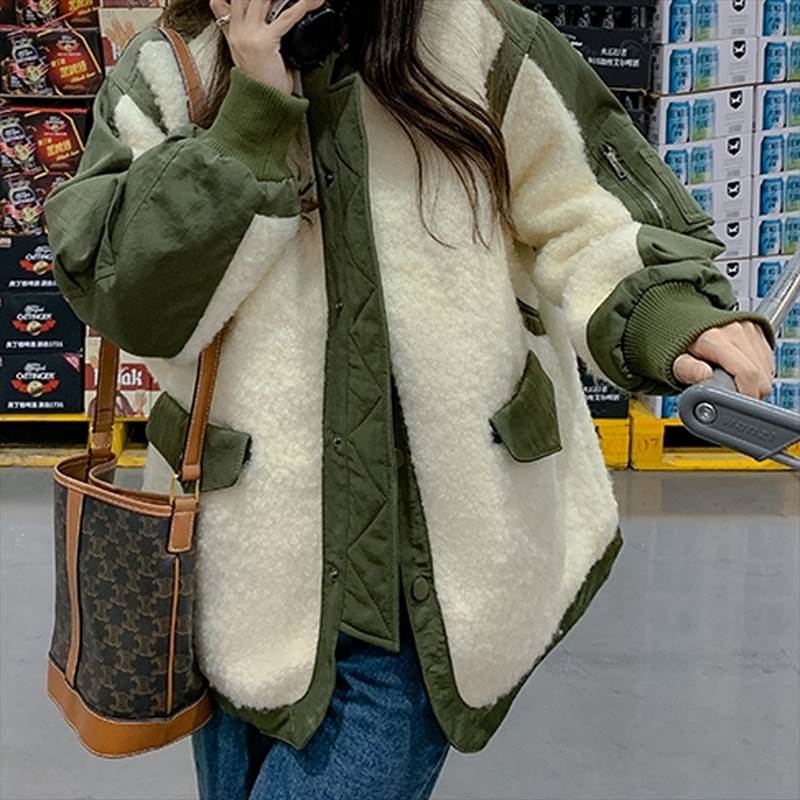 【今季人気】パイピングボアブルゾン オーバーボアジャケット レディース アウター ジャケット コート ブルゾン ジャンパー ボアジャケット ボアブルゾン ノーカラージャケット パイピング ボア ニット