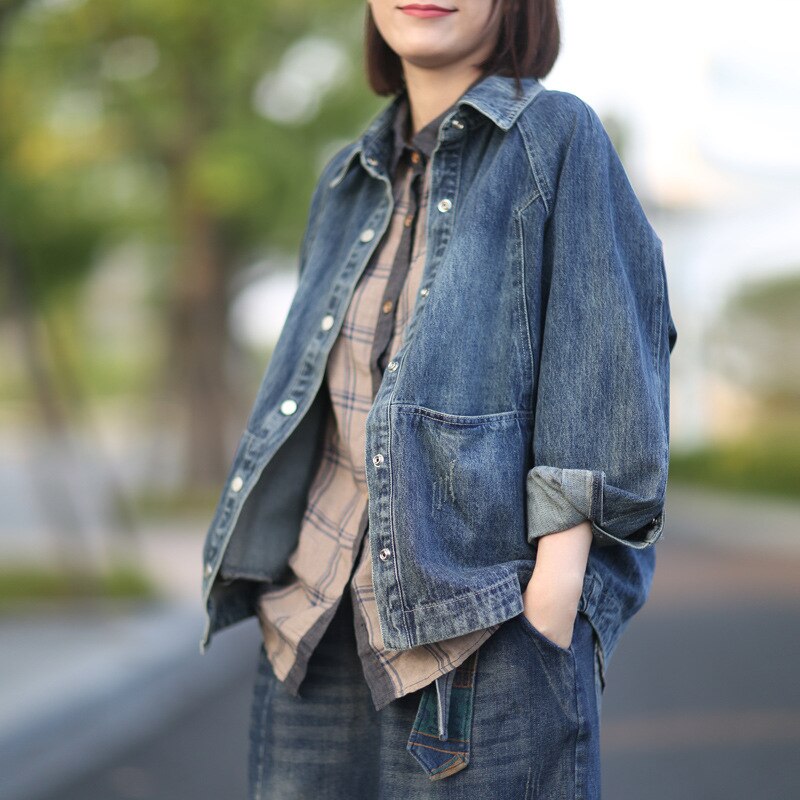 大人かわいいレディースデニムシャツジャケットフリーサイズシャツブラウス