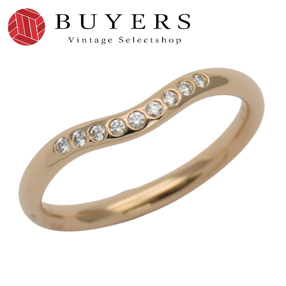 中古 リング・指輪 カーブドバンド K18PG ダイヤモンド 約2.47g ピンクゴールド 9PD エルサペレッティ ジュエリー レディース 女性