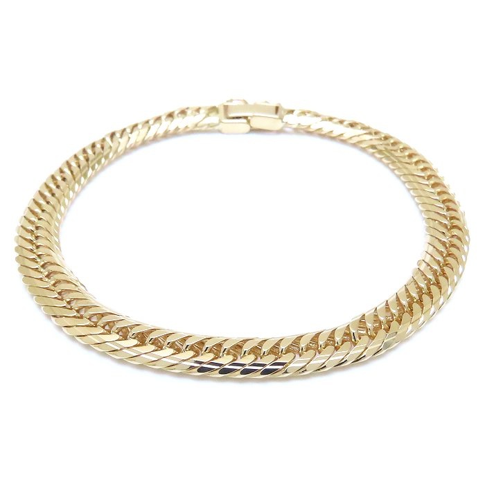 喜平ブレスレット K18YG イエローゴールド 14面 トリプル 20cm 20.4g/129153【中古】