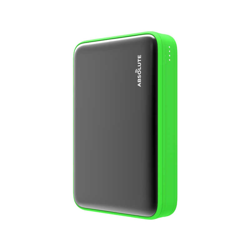 ABSOLUTE TECHNOLOGY　モバイルバッテリー[10000mAh/2ポート]　fast-charge-10000-gn(カラｰ:ブラック x グリｰン)
